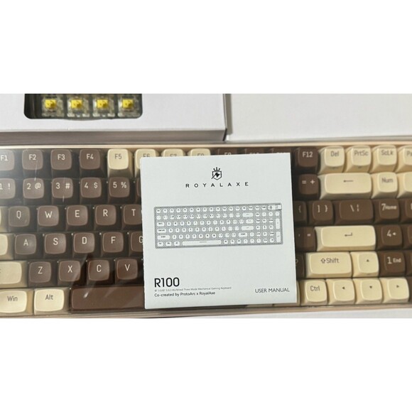 ROYALAXE R100 Mechanical Keyboard Gateron G Pro 3.0 Yellow Switch - Lava Brown - Picture 6 of 11
